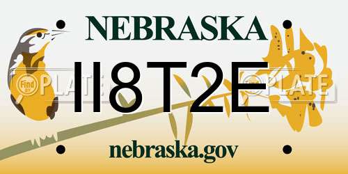 II8T2E Nebraska License Plate