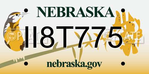 II8T775 Nebraska License Plate
