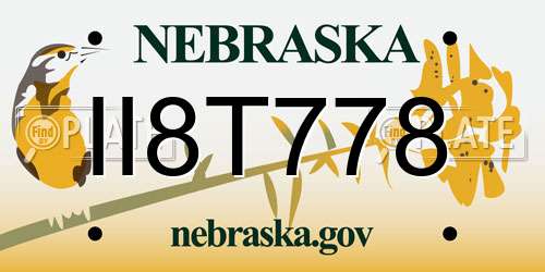 II8T778 Nebraska License Plate