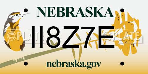 II8Z7E Nebraska License Plate