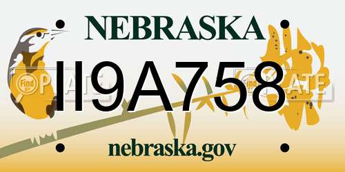 II9A758 Nebraska License Plate