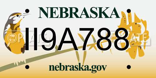 II9A788 Nebraska License Plate