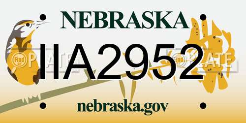 IIA2952 Nebraska License Plate