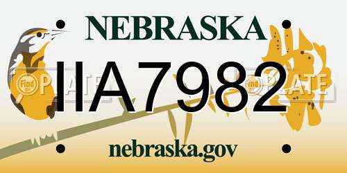 IIA7982 Nebraska License Plate