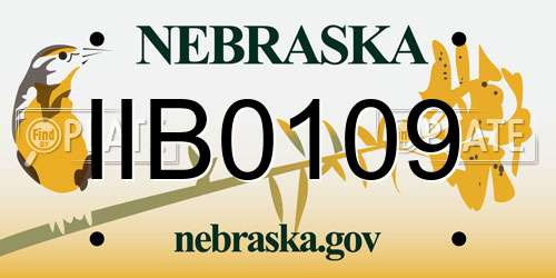 IIB0109 Nebraska License Plate