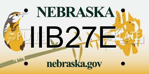 IIB27E Nebraska License Plate