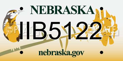 IIB5122 Nebraska License Plate