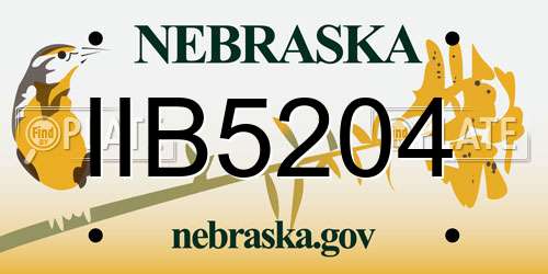 IIB5204 Nebraska License Plate