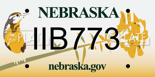 IIB773 Nebraska License Plate