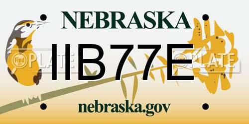 IIB77E Nebraska License Plate