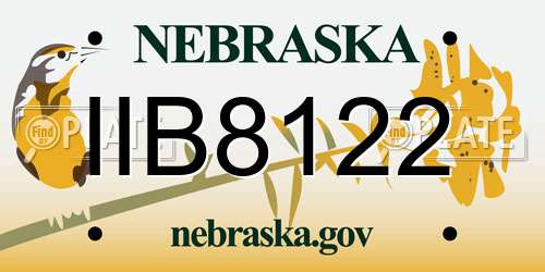 IIB8122 Nebraska License Plate