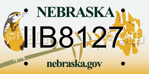 IIB8127 Nebraska License Plate