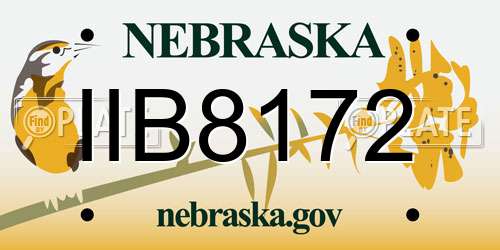 IIB8172 Nebraska License Plate