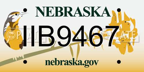 IIB9467 Nebraska License Plate