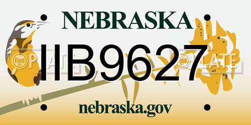 IIB9627 Nebraska License Plate