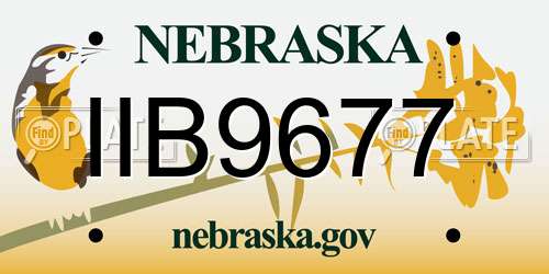 IIB9677 Nebraska License Plate