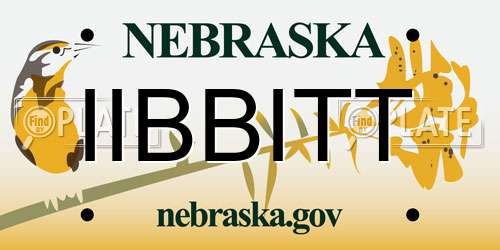 IIBBITT Nebraska License Plate