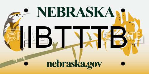 IIBTTTB Nebraska License Plate