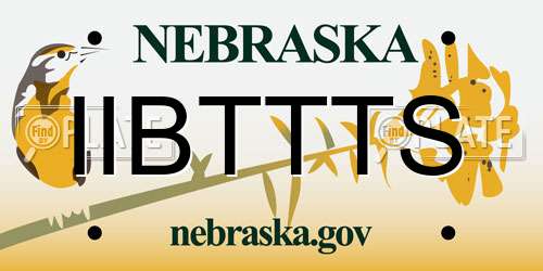 IIBTTTS Nebraska License Plate