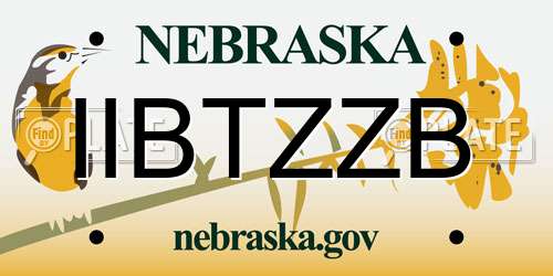 IIBTZZB Nebraska License Plate