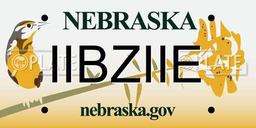 IIBZIIE Nebraska License Plate
