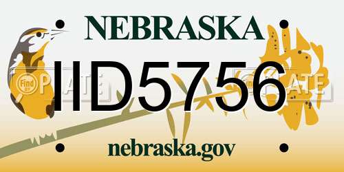 IID5756 Nebraska License Plate