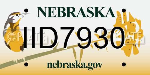 IID7930 Nebraska License Plate