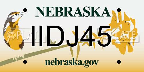 IIDJ45 Nebraska License Plate