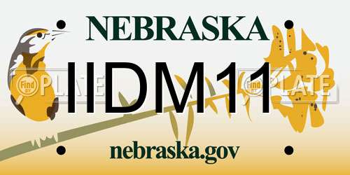 IIDM11 Nebraska License Plate