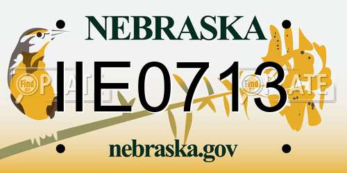 IIE0713 Nebraska License Plate