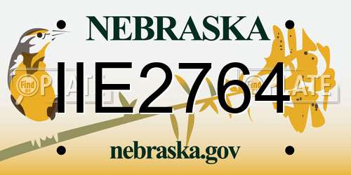 IIE2764 Nebraska License Plate