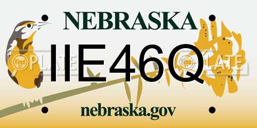 IIE46Q Nebraska License Plate