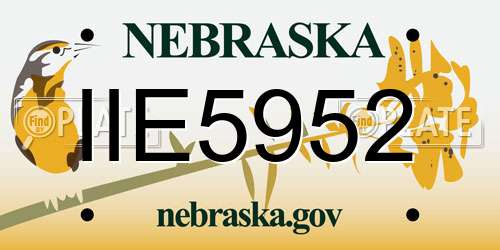 IIE5952 Nebraska License Plate