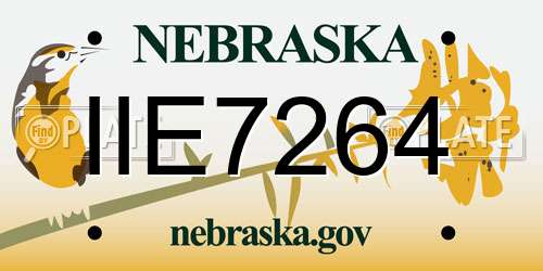 IIE7264 Nebraska License Plate