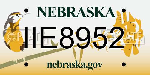IIE8952 Nebraska License Plate
