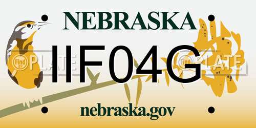 IIF04G Nebraska License Plate