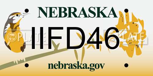 IIFD46 Nebraska License Plate