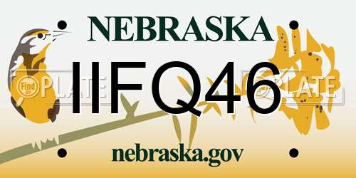 IIFQ46 Nebraska License Plate