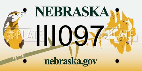 III097 Nebraska License Plate