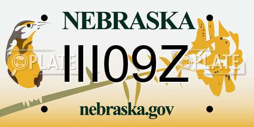 III09Z Nebraska License Plate