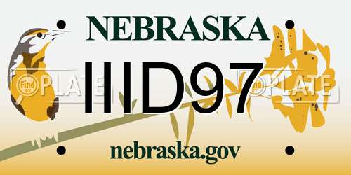 IIID97 Nebraska License Plate