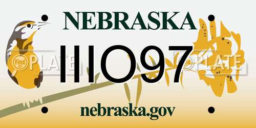 IIIO97 Nebraska License Plate