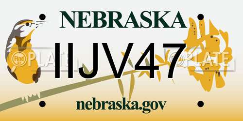 IIJV47 Nebraska License Plate