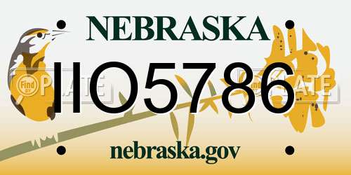 IIO5786 Nebraska License Plate