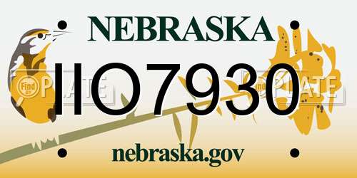 IIO7930 Nebraska License Plate
