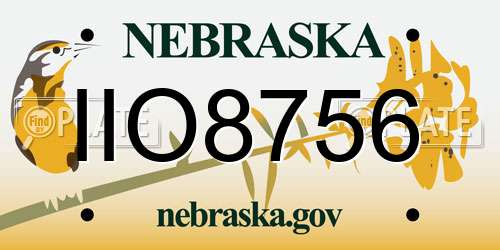 IIO8756 Nebraska License Plate