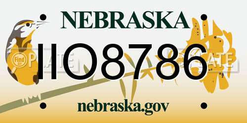 IIO8786 Nebraska License Plate