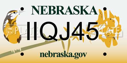 IIQJ45 Nebraska License Plate