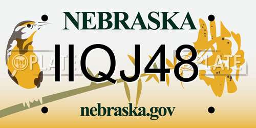 IIQJ48 Nebraska License Plate