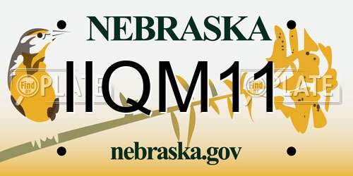 IIQM11 Nebraska License Plate